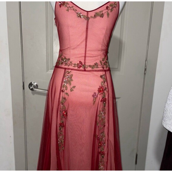 Vintage Y2K BCBG MaxAzria Princess Fairy Dress Womens Size 2 Tulle Mesh Sequins - Picture 7 of 15